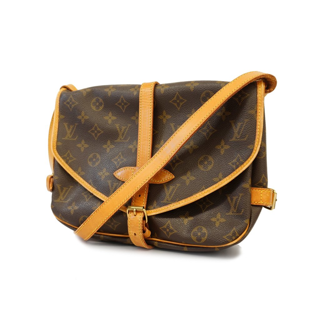Louis Vuitton Brown Monogram Crossbody with Tan Leather Trim